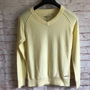 Adidas Yellow V-neck Golf Sweater size S Cotton